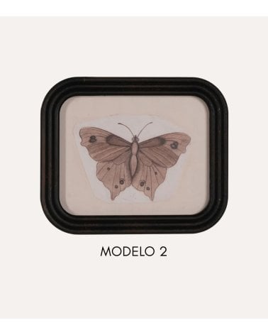 Cuadro Mariposa Vintage de MDF y Cristal