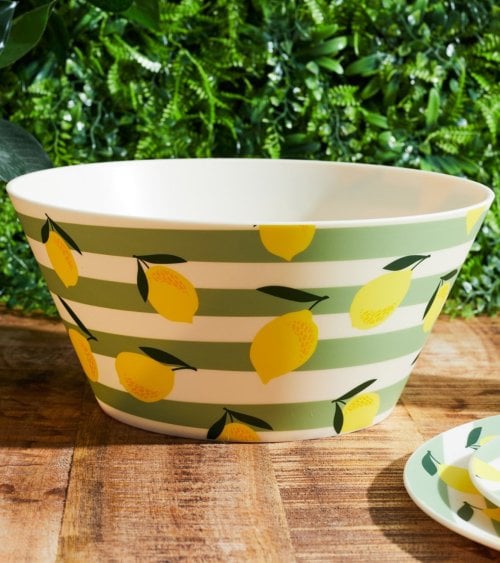 Ensaladera Estampado Limones de Plástico