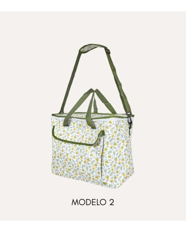 Bolsa de Almuerzo Térmica con Bolsillo Estampado Limones de Poliéster