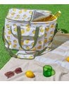 Bolsa de Almuerzo Térmica con Bolsillo Estampado Limones de Poliéster