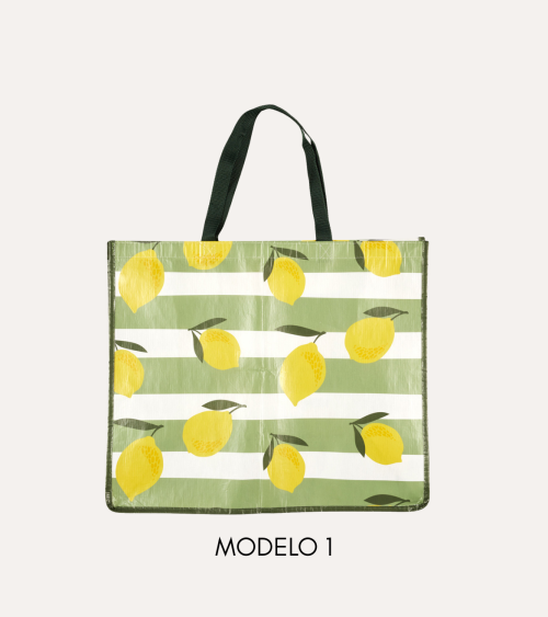 Bolsa de Compra Estampado Limones de Poliéster