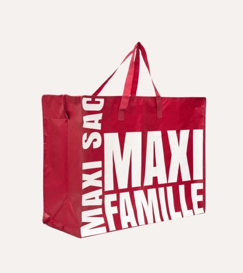 Bolsa de Compra Maxi con Cremallera de Algodón