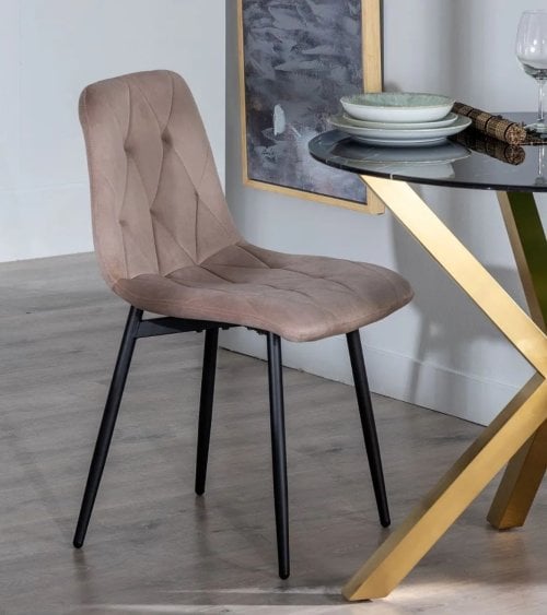 Silla Champagne de Poliéster y Metal
