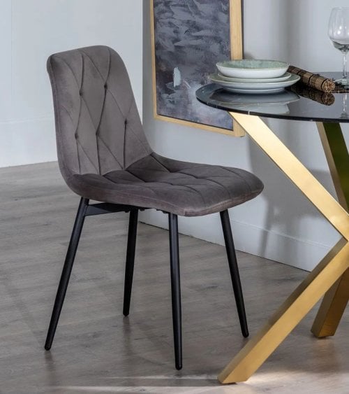 Silla Champagne de Poliéster y Metal