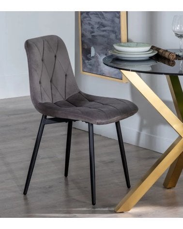 Silla Champagne de Poliéster y Metal