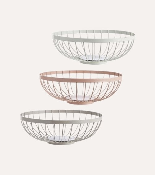 Cesta Ovalada de Pan y Fruta de Acero