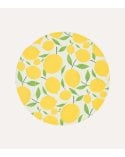 Mantel Individual Redondo de Limones de Poliéster