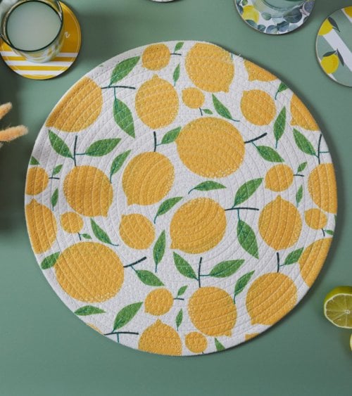 Mantel Individual Estampado Limones de Poliéster