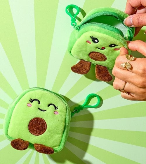 Monedero Aguacate Kawaii de Terciopelo