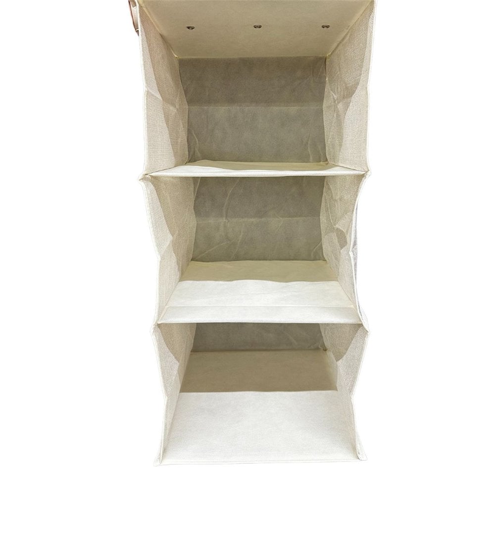 Organizador Colgante para Armario con Tres Baldas Beige