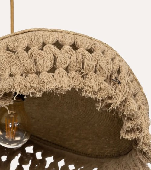 Lámpara Colgante Halo de Fibra Natural