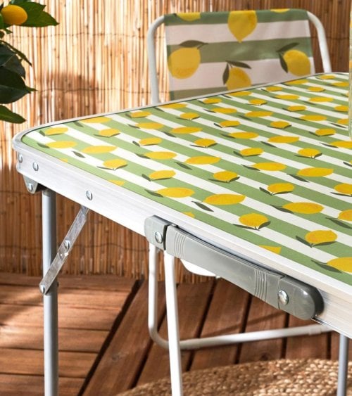Mesa Plegable Estampado Limones de Plástico