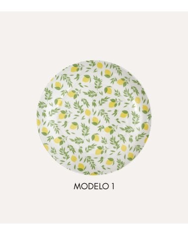 Plato de Postre Estampado Limones de Polipropileno