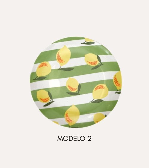 Plato de Postre Estampado Limones de Polipropileno