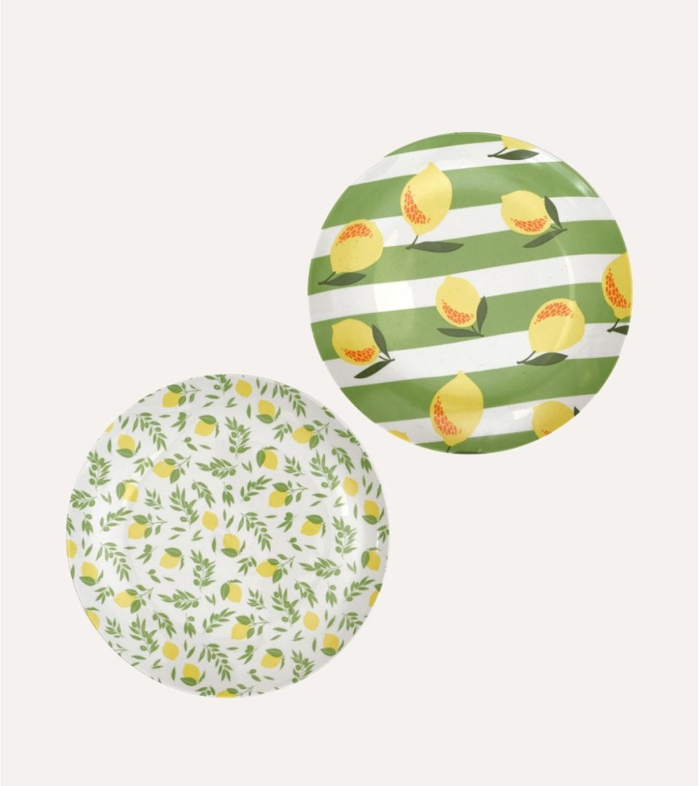 Plato de Postre Estampado Limones de Polipropileno