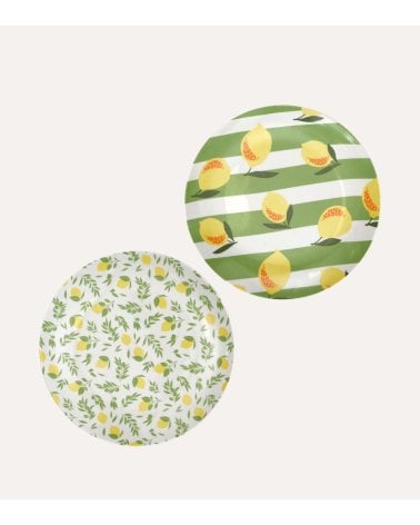 Plato de Postre Estampado Limones de Polipropileno