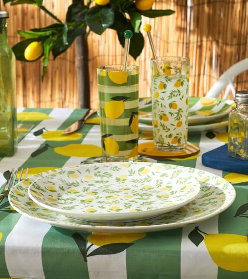 Plato de Postre Estampado Limones de Polipropileno