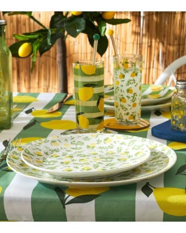 Plato de Postre Estampado Limones de Polipropileno