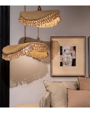 Lámpara Colgante Halo de Fibra Natural