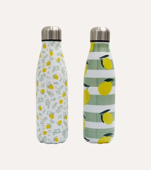 Botella Termo Estampado Limones de Plástico