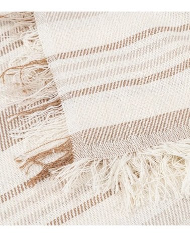 Manta a Rayas de Tejido Fino de Algodón Reciclado