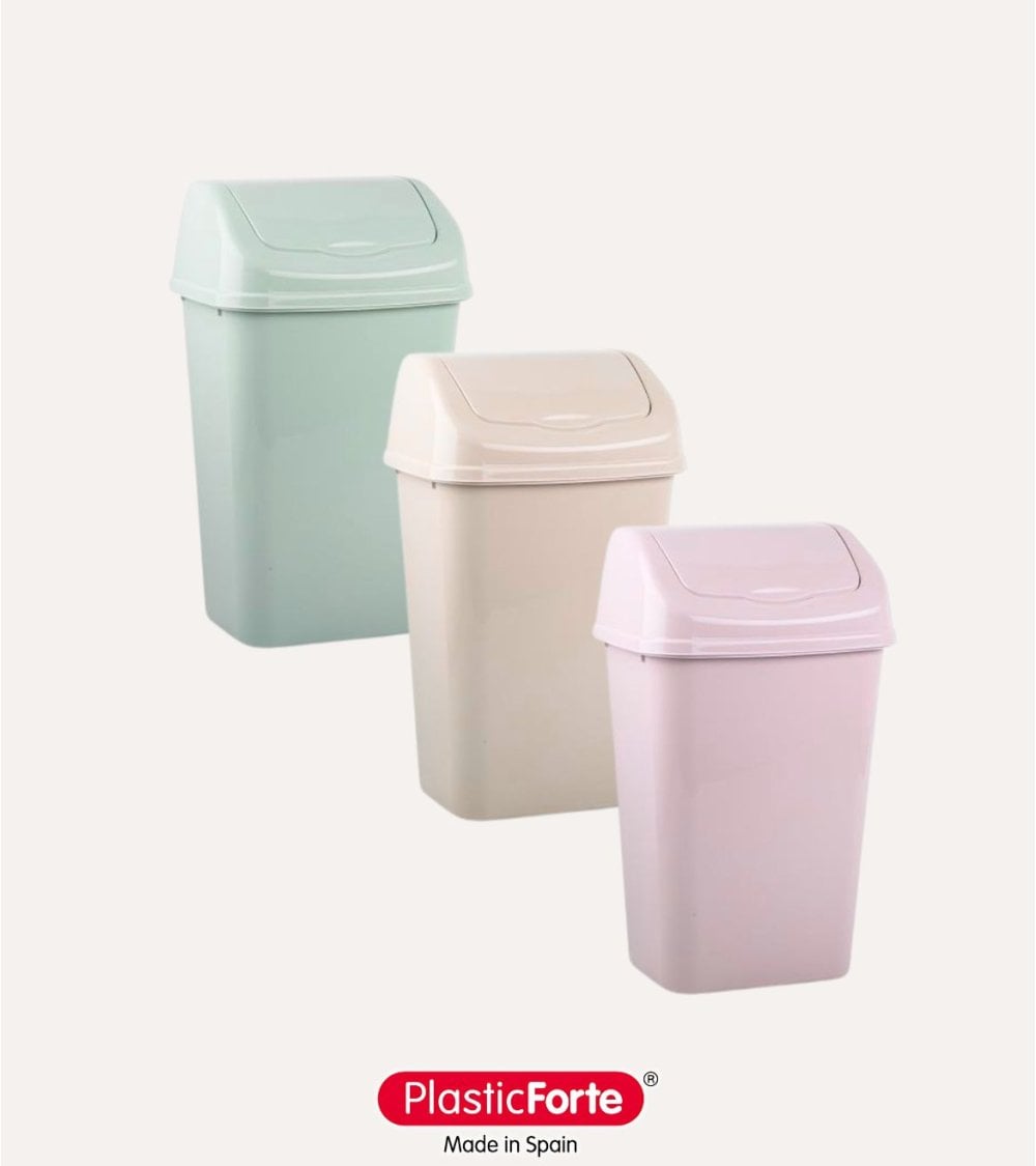 Papelera Pastel con Tapa Basculante de Plástico
