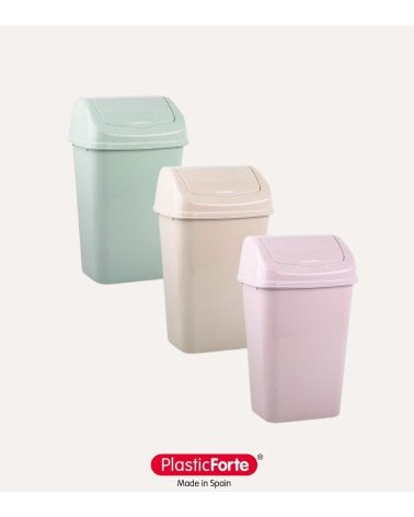 Papelera Pastel con Tapa Basculante de Plástico
