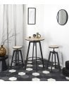 Set de Mesa con 2 Taburetes de Madera y Hierro