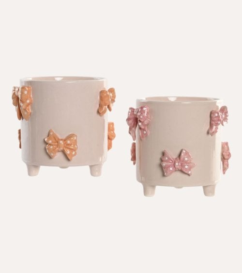 Maceta con Lazos de Cerámica