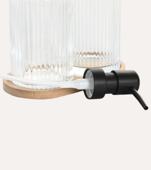 Set de Baño de Dispensador de Jabón y Vaso de Cristal