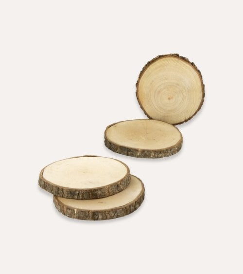 Set de 4 Posavasos de Tronco de Madera