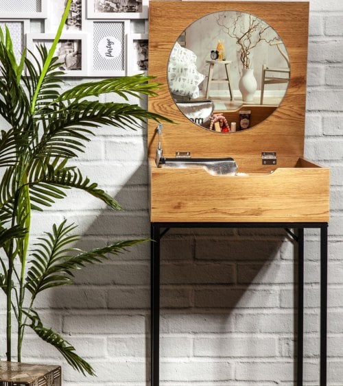Tocador con Tapa Vanity de Madera