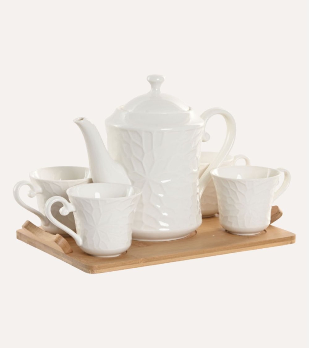 Set de Café Hada de 4 Tazas y Tetera de Porcelana Set de Café Hada de 4 Tazas y Tetera de Porcelana