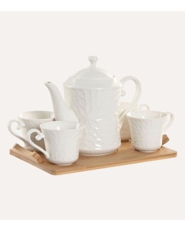 Set de Café Hada de 4 Tazas y Tetera de Porcelana