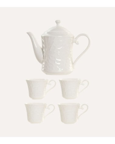 Set de Café Hada de 4 Tazas y Tetera de Porcelana