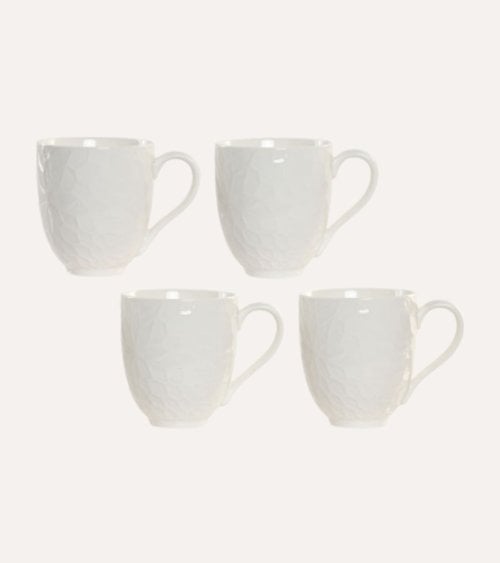 Set de 4 Tazas Hada con Base de Porcelana y Bambú