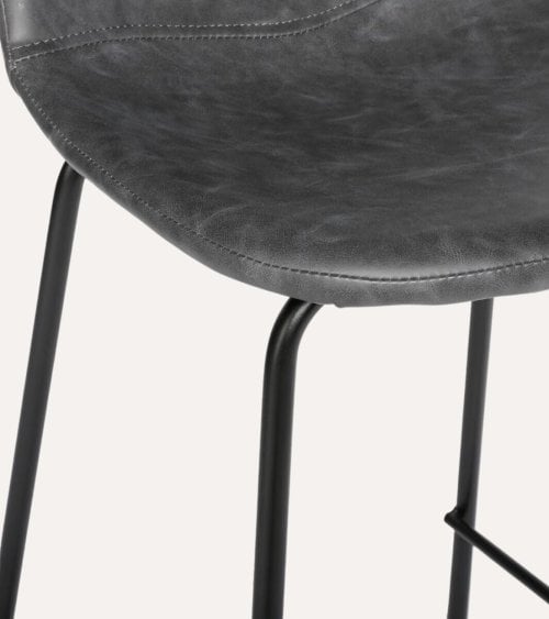 Taburete Alto con Respaldo Valdi de Acero y Madera