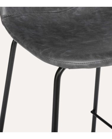 Taburete Alto con Respaldo Valdi de Acero y Madera