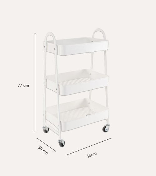Carrito Auxiliar Camacho de 3 Niveles de Metal