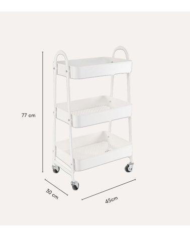 Carrito Auxiliar Camacho de 3 Niveles de Metal