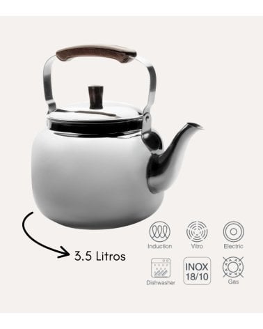 Tetera Hervidora de Agua Pava de Acero Inoxidable 18/10