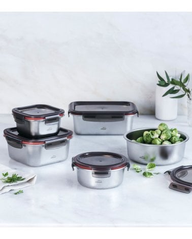 Set de 3 Recipientes Rectangulares Ecoinox de Acero Inoxidable