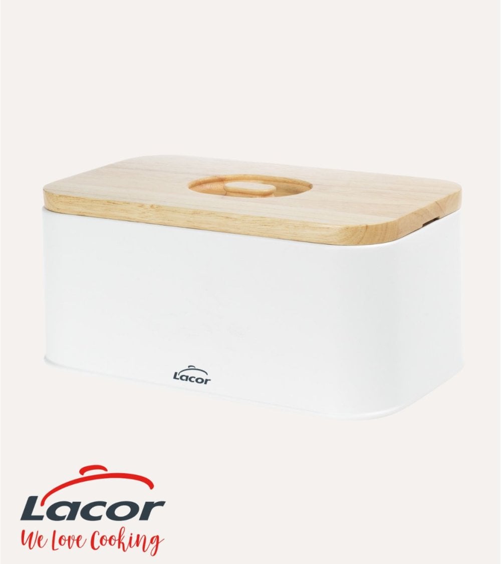 Panera Metálica con Tapa Convertible en Tabla de Bambú