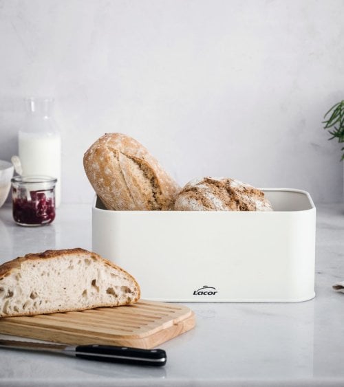 Panera Metálica con Tapa Convertible en Tabla de Bambú