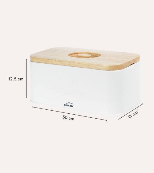 Panera Metálica con Tapa Convertible en Tabla de Bambú