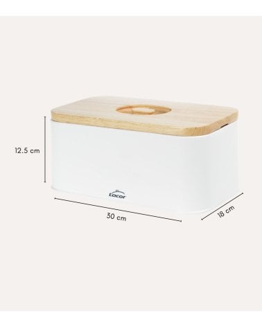 Panera Metálica con Tapa Convertible en Tabla de Bambú