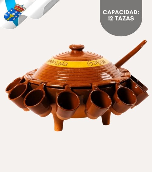 Queimada Gallega de Barro con Tazas y Tapa
