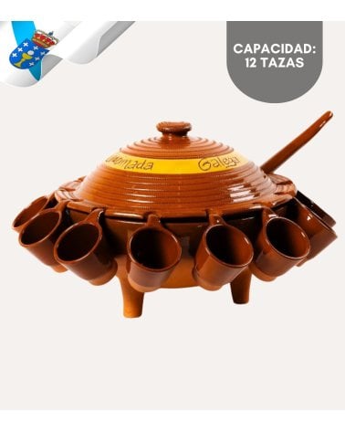 Queimada Gallega de Barro con Tazas y Tapa