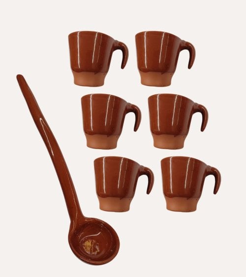 Queimada Gallega de Barro con Tazas y Tapa