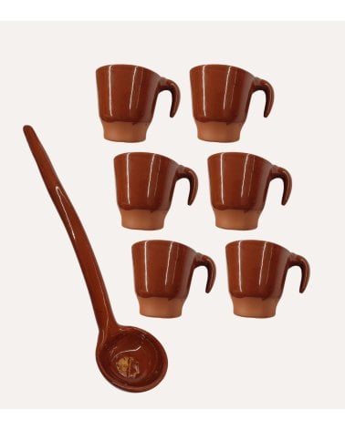 Queimada Gallega de Barro con Tazas y Tapa